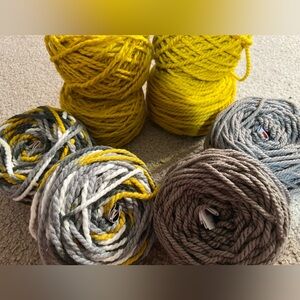 Yellow and Gray Yarn Bundle